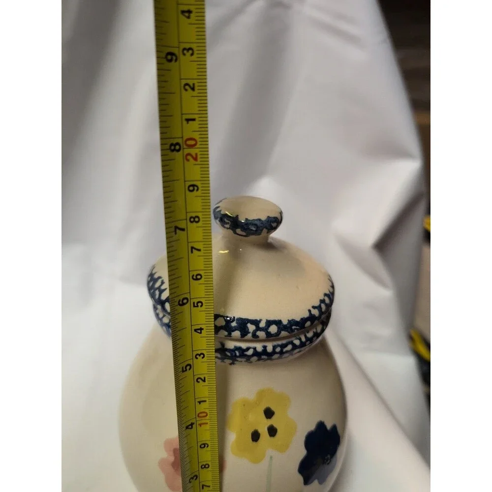 Vintage Spongeware Floral Canister World Bazaar Inc Made In China Vintage